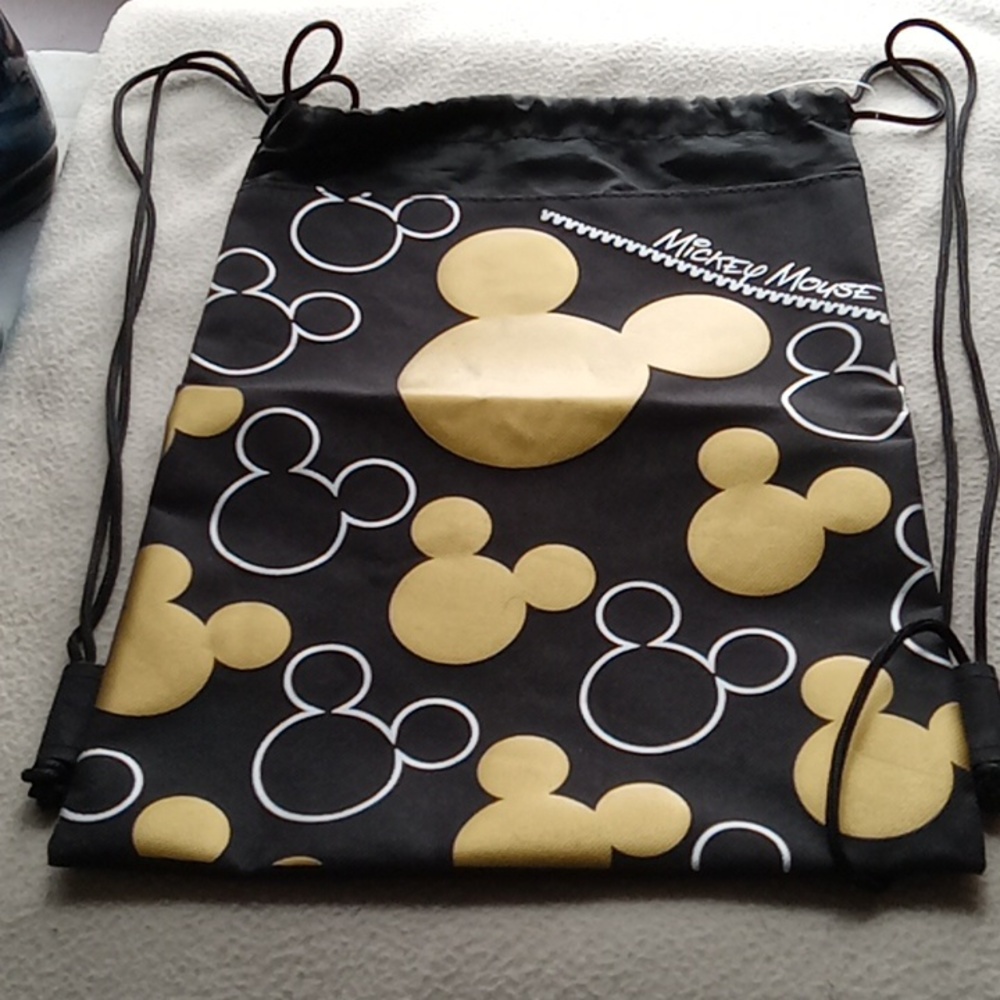 2 PCS DISNEYLAND | BLACK & GOLD SLINGBACK BAG | + 2005 PARKS & RESORT PA…